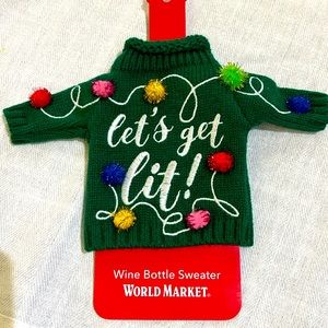 Wine Bottle Sweater NWT